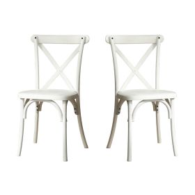 2-Pack Resin X-Back Chair, Dining Chair Furniture 2-Pack, Modern Farmhouse Cross Back Chair for Kitchen,Lime Wash