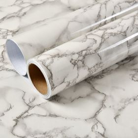 Imitation Marble Pattern Waterproof And High Temperature Resistant Kitchen Furniture Renovation Wallpaper (Color: Grey, size: 60X500Cm)