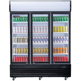 Dukers DSM-68SR Commercial Sliding Glass  Merchandiser Refrigerator (Refrigerant: R290, Material: Stainless Steel)
