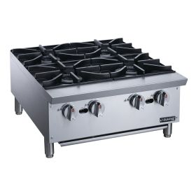Commercial Gas Hotplate Cooktop in Stainless Steel with Four Lift-Off Burner Hot Plate (Color: Silver, Material: Stainless Steel)