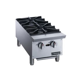 Commercial Gas Hotplate Cooktop in Stainless Steel with Two Lift-Off Burner Hot Plate (Color: Silver, Material: Stainless Steel)
