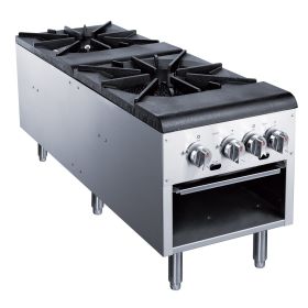 Capacity  Commercial Stock Pot With Four  Burner Count (Color: Silver, Material: Stainless Steel)